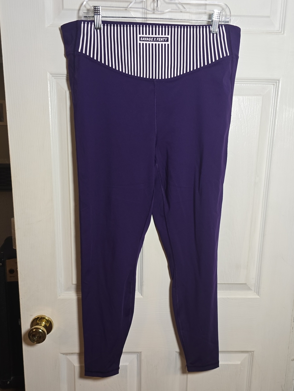 Savage X Fenty Sport Deep Purple Striped Waistband Leggings Size 3X (20-22)